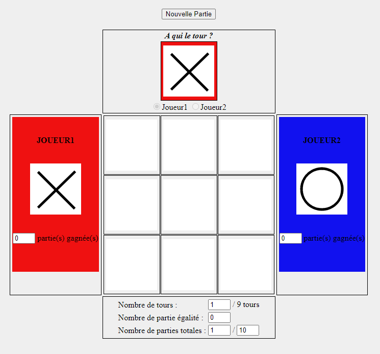 Jeux javascript : le morpion